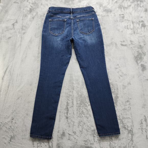Old Navy Jeans Womesn 6 Blue Dark Wash Curvy Mid Rise Skinny Ankle Stretch Denim - Picture 2 of 12